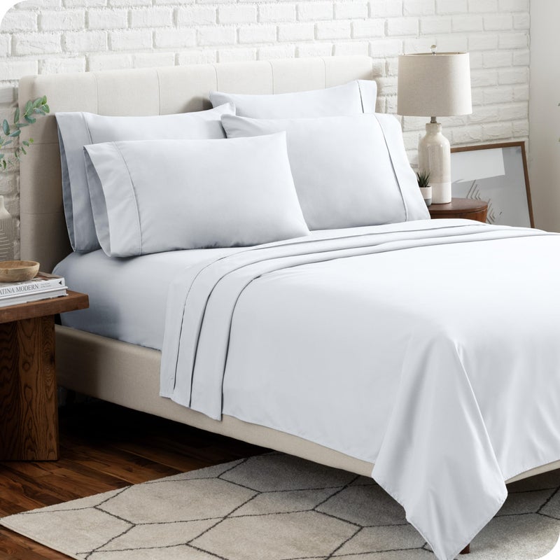 Bare Home Hotel Luxury Full XL Sheet Set  Extra Soft - 6 Piece Set - Deep Pockets - Easy Fit - Cooling & Breathable - Wrinkle  Fade  Stain Resistant - Includes 4 Pillowcases (Full XL  White) - Image 2